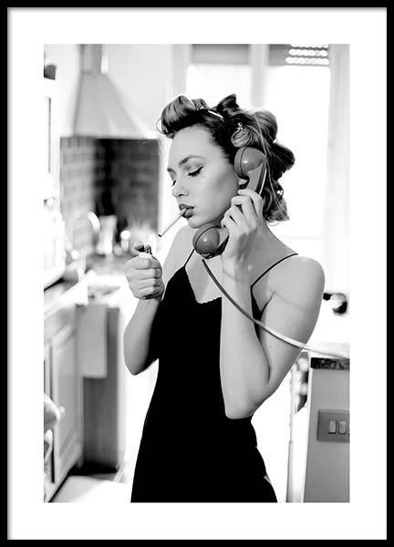 Kitchen Calls Plakat i gruppen Plakater / Sort-hvid hos Desenio AB (10164)