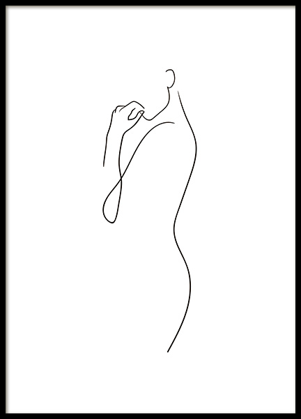 Curve Line Art Plakat i gruppen Plakater / Sort-hvid hos Desenio AB (10837)
