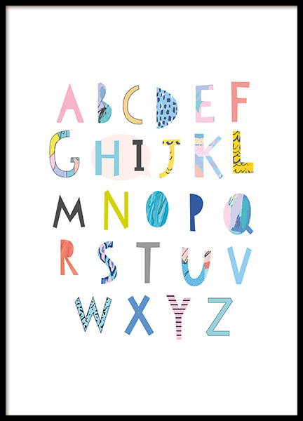 Papercut Alphabet Plakat i gruppen Plakater / Plakater til børneværelset hos Desenio AB (11379)
