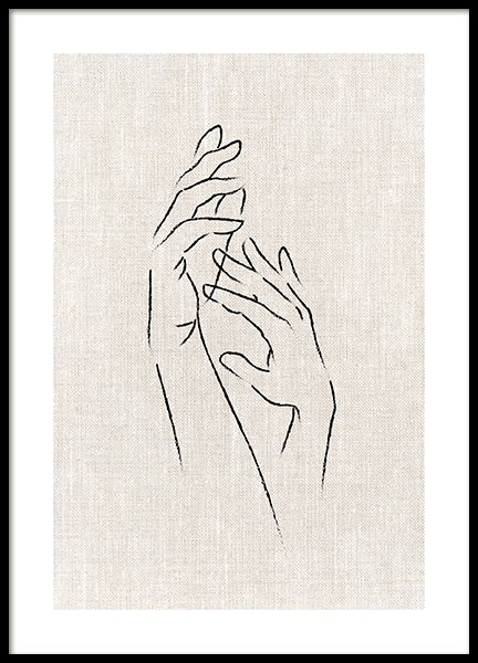 Texture Line Hands Plakat i gruppen Plakater / Kunstplakater hos Desenio AB (11429)