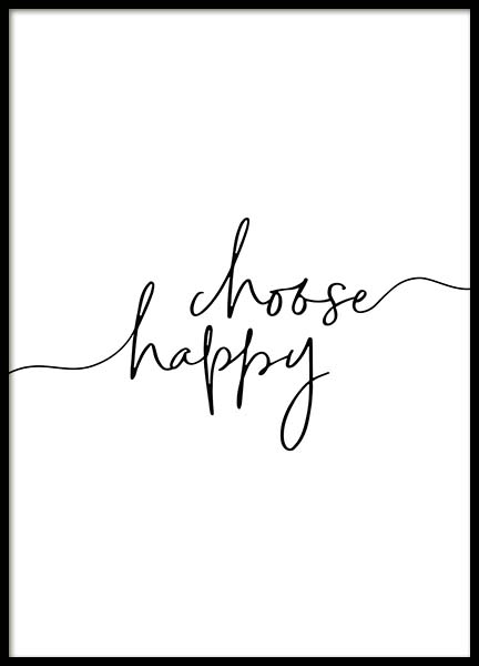 Choose Happy Plakat i gruppen Plakater / Plakater med tekst hos Desenio AB (11652)