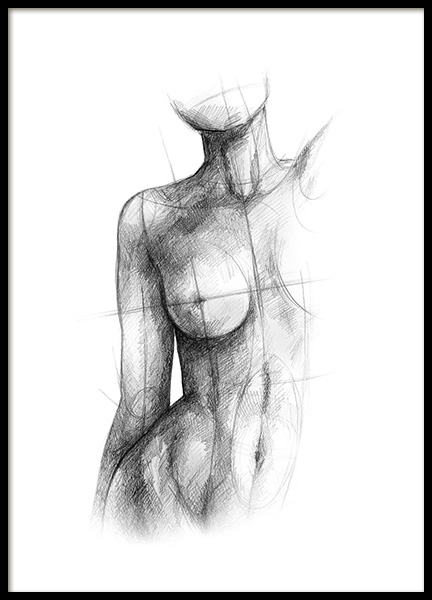 Incomplete Sketch Plakat i gruppen Plakater / Sort-hvid hos Desenio AB (12134)