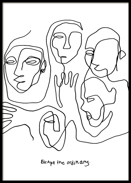 Escape Line Art Plakat i gruppen Plakater / Illustrationer hos Desenio AB (12358)