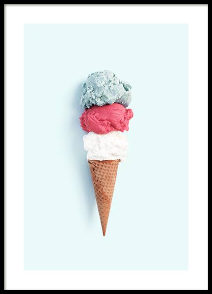 Tricolore Ice Cream Plakat i gruppen Plakater / Køkkenplakater hos Desenio AB (12837)