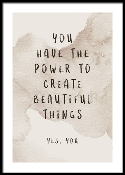 Create Beautiful Things Plakat i gruppen Plakater / Plakater med tekst hos Desenio AB (14900)