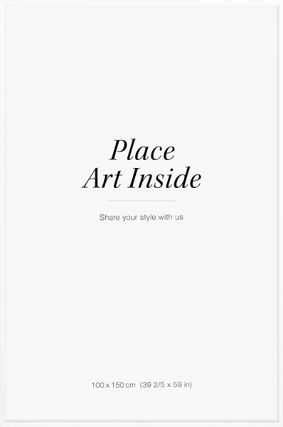 Hvid træramme, 100x150