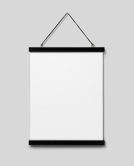 Plakat hanger sort 31 cm, magnetbeslag