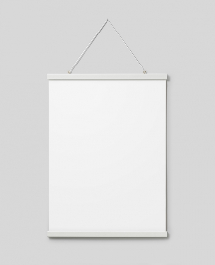 Plakat hanger hvid 51 cm, magnetbeslag