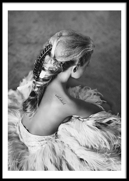 Love Warriors Wild Child Plakat i gruppen Plakater / Sort-hvid hos Desenio AB (Pre5207)