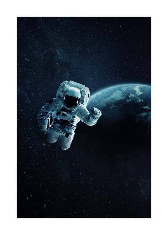 Astronaut In Space Plakat