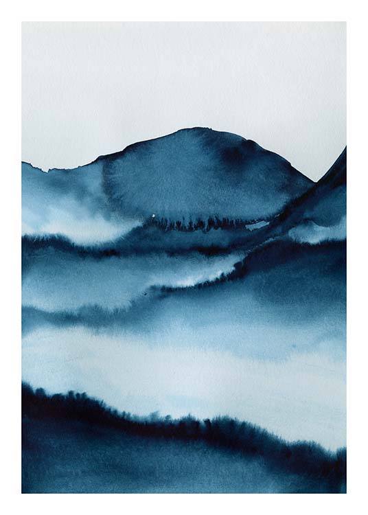 Watercolor Mountains Plakat / Kunstplakater hos Desenio AB (10124)