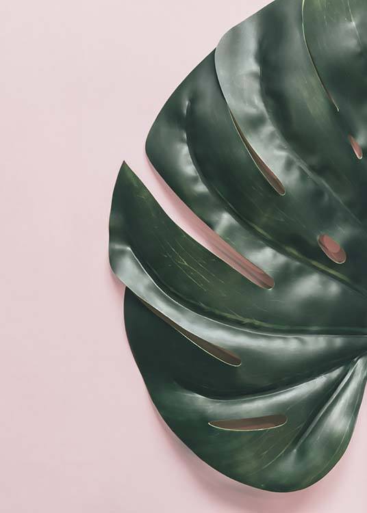 Leaf On Pink Plakat