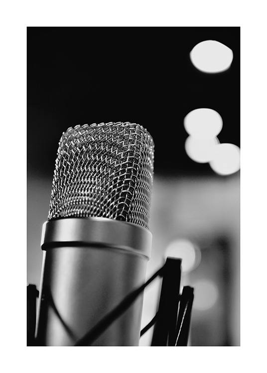 The Microphone Plakat / Sort-hvid hos Desenio AB (10719)
