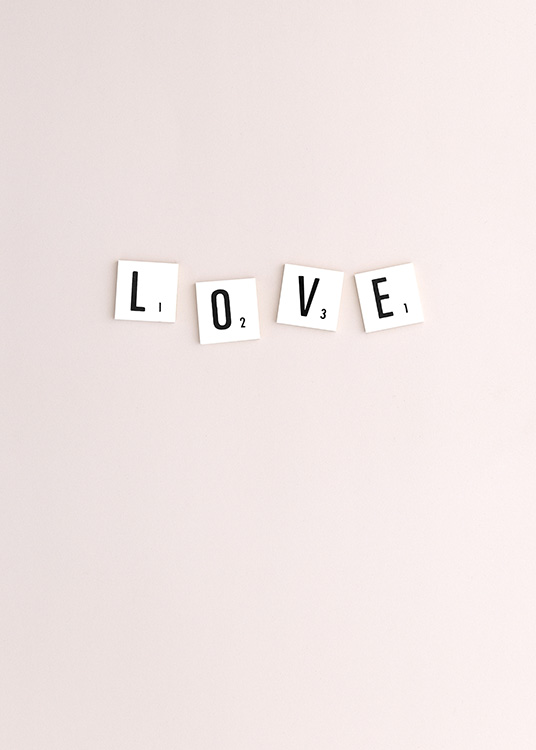 Scrabble Love Plakat / Plakater med tekst hos Desenio AB (10861)
