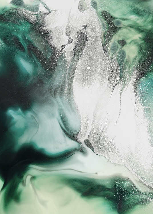 Abstract Green Painting Plakat / Kunstplakater hos Desenio AB (11264)