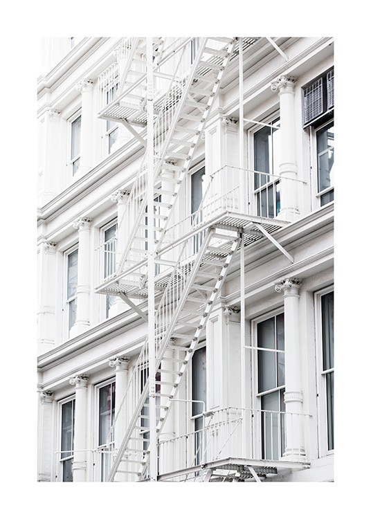 White Fire Escape Plakat