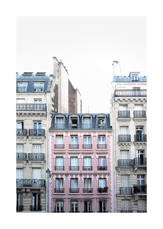 Pink Facade in Paris Plakat / Fotokunst hos Desenio AB (11348)