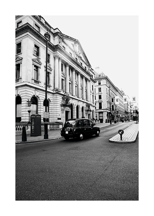 London Taxi Plakat / Sort-hvid hos Desenio AB (11363)