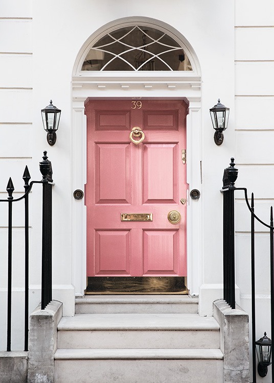 London Pink Door Plakat / Fotokunst hos Desenio AB (11368)