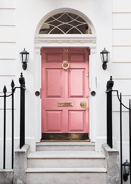 London Pink Door Plakat