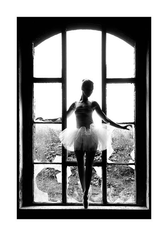 Window Ballet Plakat / Sort-hvid hos Desenio AB (11701)