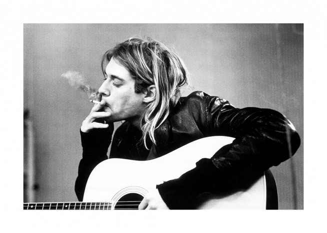 Kurt Cobain Plakat / Sort-hvid hos Desenio AB (11966)