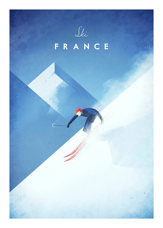 Ski France Plakat / Henry Rivers hos Desenio AB (11984)