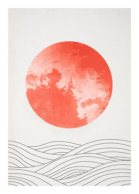 Coral Sunrise Plakat / Kunstplakater hos Desenio AB (12244)