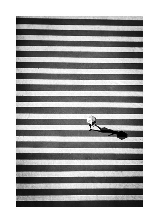 Zebra Crossing Plakat / Sort-hvid hos Desenio AB (12383)