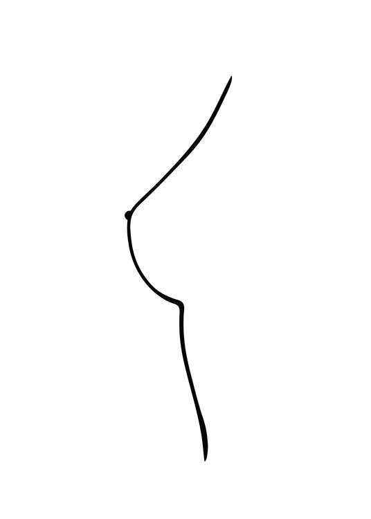 Boob Line Drawing Plakat / Illustrationer hos Desenio AB (12450)