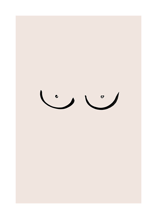 Boobs Drawing Plakat / Kunstplakater hos Desenio AB (12452)