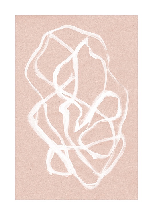 White Ink Swirls Plakat / Kunstplakater hos Desenio AB (12510)