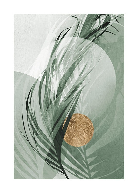 Graphic Palm Leaf No1 Plakat / Fotokunst hos Desenio AB (12587)