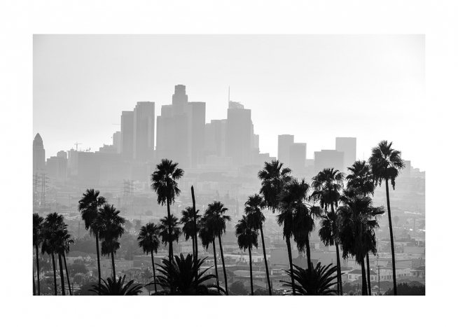 Los Angeles Cityscape Plakat / Sort-hvid hos Desenio AB (12595)