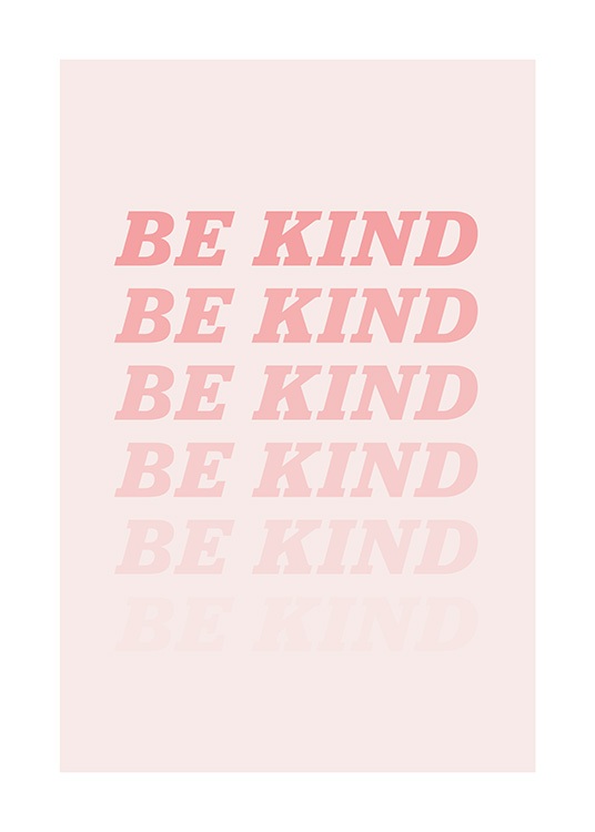 Be Kind Pink Plakat / Plakater med tekst hos Desenio AB (12679)