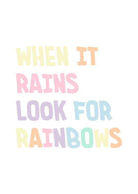 Look for Rainbows Plakat / Plakater til børneværelset hos Desenio AB (12682)