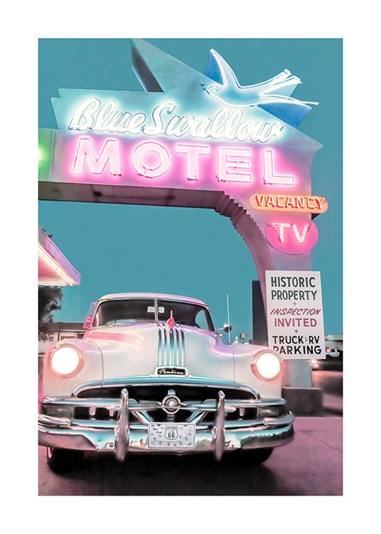 Blue Swallow Motel Plakat / Fotokunst hos Desenio AB (12774)