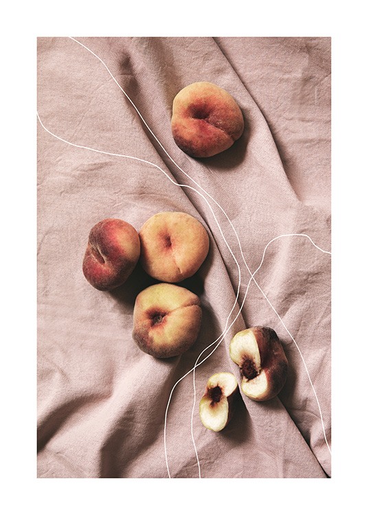 Peaches on Linen Plakat