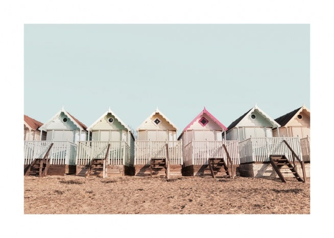 Beach Huts Plakat / Fotokunst hos Desenio AB (12830)