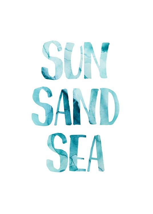 Sun Sand Sea Plakat / Plakater med tekst hos Desenio AB (12834)