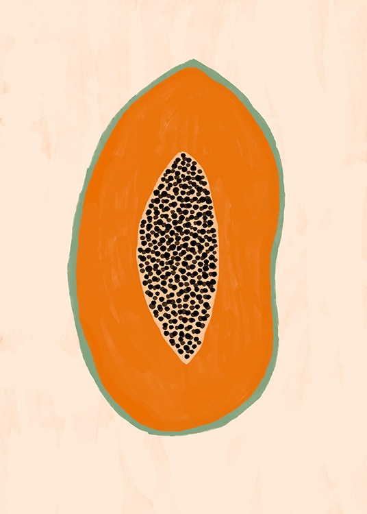 Papaya Illustration Plakat