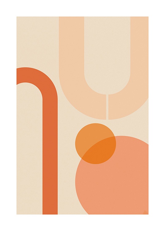 Orange Shapes Plakat / Grafisk  hos Desenio AB (13620)