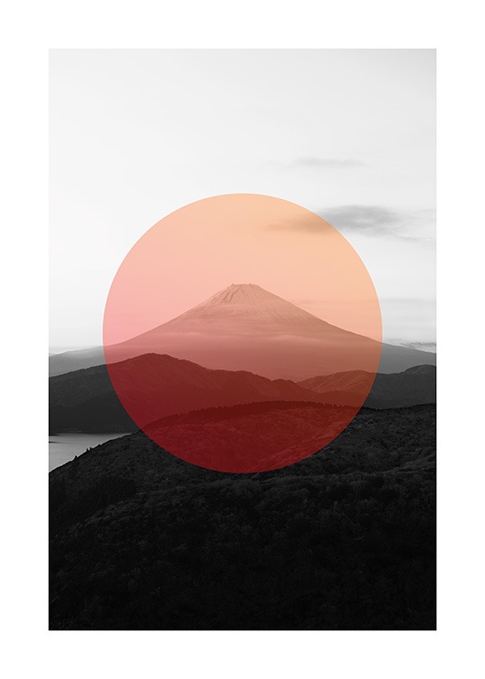 Mt. Fuji Circle Plakat / Grafisk  hos Desenio AB (13637)