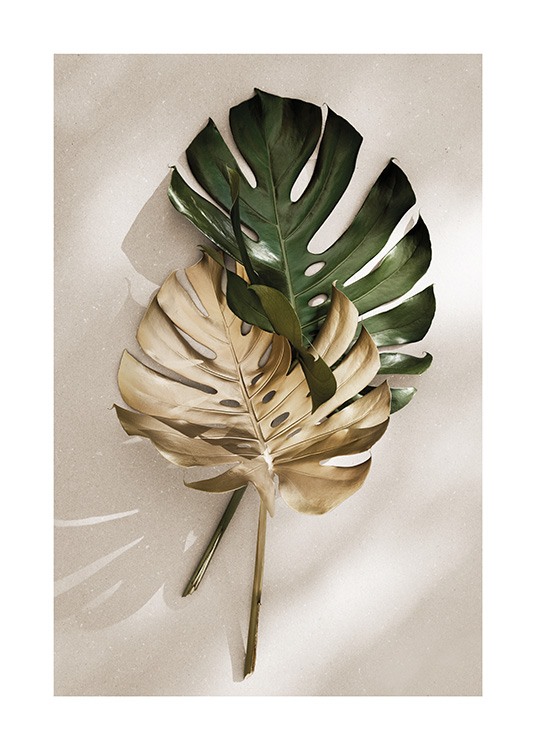 Gold Monstera No1 Plakat