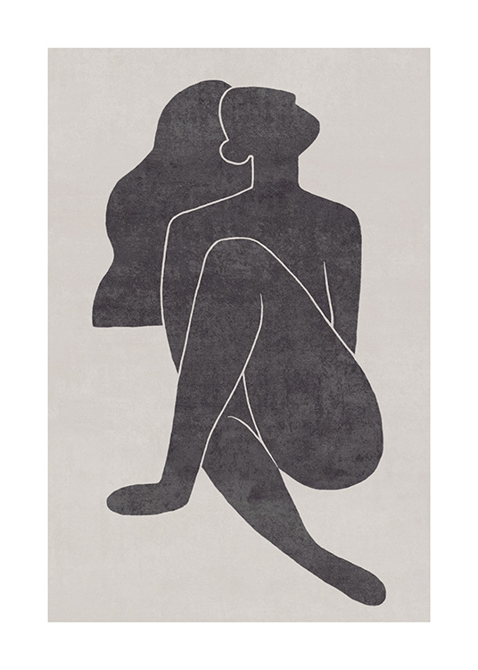 Seated Pose Black No1 Plakat / Illustrationer hos Desenio AB (13801)