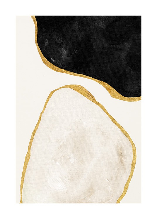 Gilded Shapes No1 Plakat / Abstrakt kunst hos Desenio AB (13811)