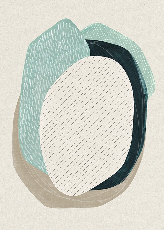 Oval Composition No1 Plakat / Abstrakt kunst hos Desenio AB (13845)