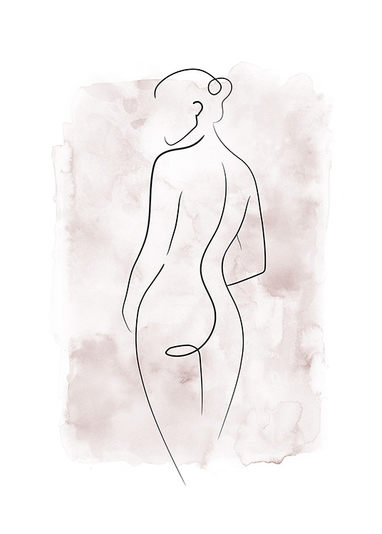 Watercolor Body Lines No1 Plakat