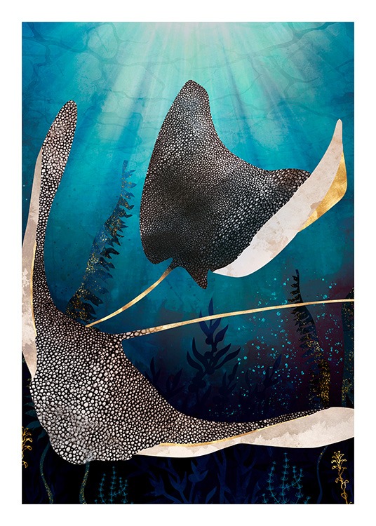 Metallic Stingray Plakat