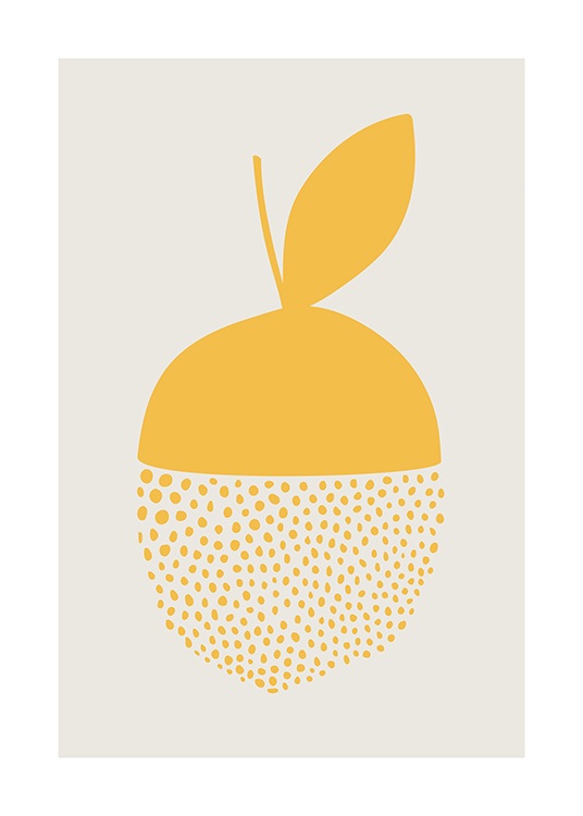 Yellow Dotted Citrus Plakat